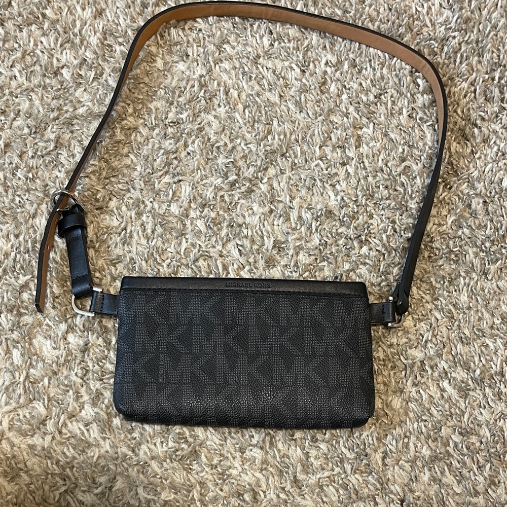 Michael Kors Black Monogram Belt Bag